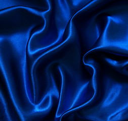 Image showing Smooth elegant blue silk 