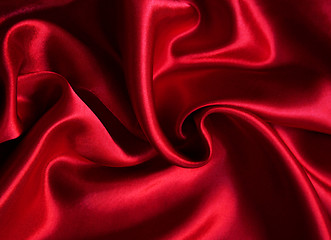 Image showing Smooth elegant red silk 