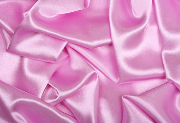 Image showing Smooth elegant pink silk as background 