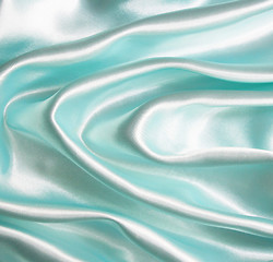 Image showing Smooth elegant blue silk can use as background 