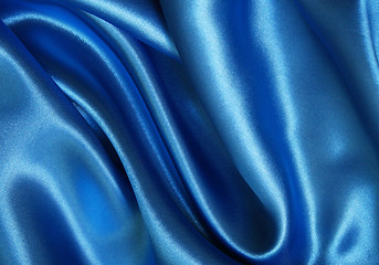 Image showing Smooth elegant blue silk 