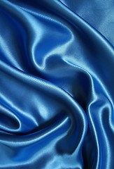 Image showing Smooth elegant blue silk 