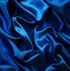 Image showing Smooth elegant blue silk 