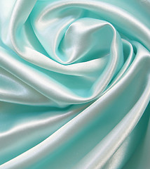 Image showing Smooth elegant blue silk 