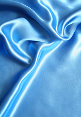 Image showing Smooth elegant blue silk 