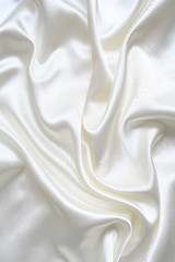 Image showing Smooth elegant white silk as background 