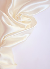 Image showing Elegant white silk as wedding background 