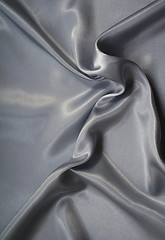 Image showing Smooth elegant grey silk as background 