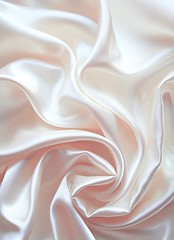 Image showing Smooth elegant white silk as background 