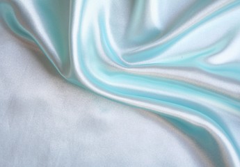 Image showing Smooth elegant blue silk as background 