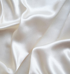 Image showing Smooth elegant white silk as background 