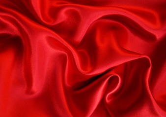 Image showing Smooth Red Silk as background 