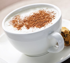 Image showing Cappuccino or latte coffee