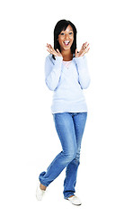 Image showing Excited young woman