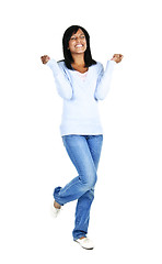 Image showing Excited young woman