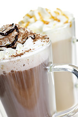 Image showing Hot chocolate and coffee beverages