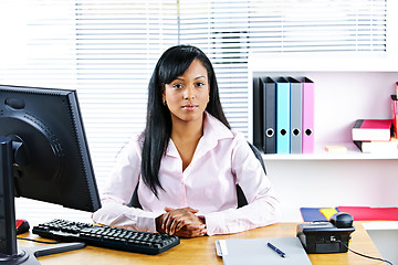 Image showing Black businesswoman at desk