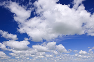 Image showing Blue sky with white clouds