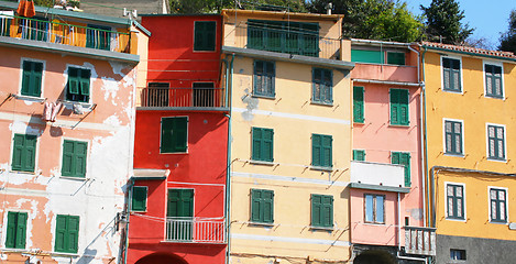 Image showing Italy. Cinque Terre region. Colorful houses of Riomaggiore 