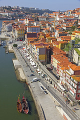 Image showing Portugal. Porto city. View of Douro river embankment 