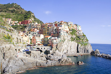 Image showing Italy. Cinque Terre. Colorful Manarola village 