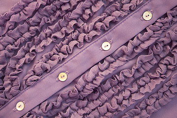 Image showing Smooth elegant lilac silk with ruche as background 