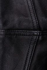 Image showing Black leather texture