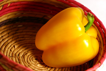 Image showing Lone Pepper in Basket