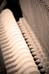 Image showing Interior Piano: Sepia