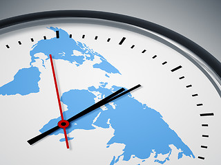 Image showing clock with world map