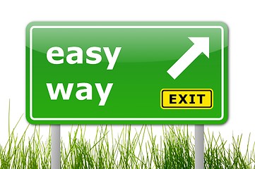 Image showing green easy way road sign