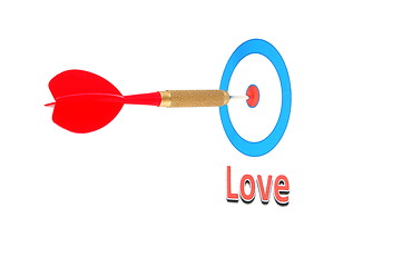 Image showing love concept with dart arrow