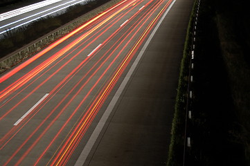 Image showing highway at night with traffic