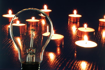 Image showing bulb and candle