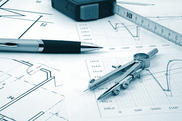 Image showing architectur plans of residential real estate