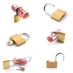 Image showing money and padlock