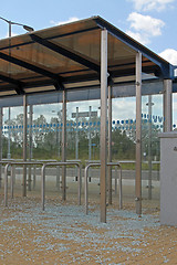 Image showing Vandalised bus stop