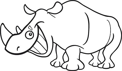 Image showing rhinoceros for coloring book