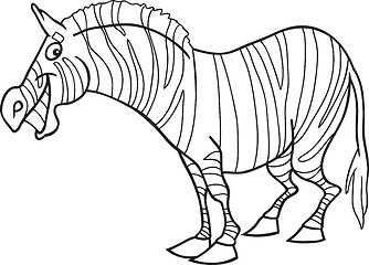 Image showing cartoon zebra for coloring book