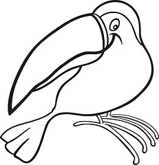 Image showing cartoon toucan for coloring book