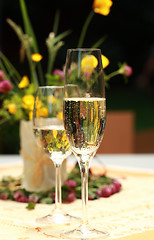 Image showing Two glasses of champagne