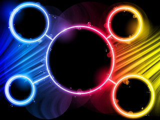 Image showing Rainbow Circle Border with Sparkles and Swirls.