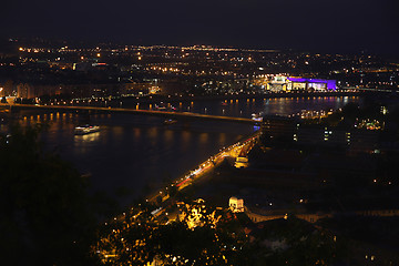 Image showing Budapest, Hungary, from fortress Citadel, Petofi bridge