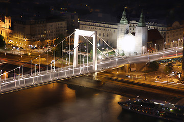 Image showing Elizabeth bridge, Budapest, Hungary from Citadel 