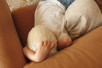 Image showing Tired boy