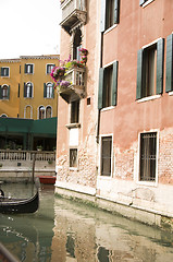 Image showing canal scene with gondola boat Venice Italy