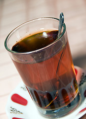 Image showing glass of cay tea Istanbul Turkey