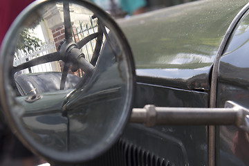 Image showing  Old car side mirror.