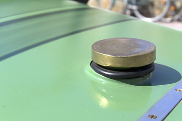 Image showing  Gas cap on a classic car