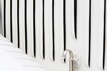 Image showing Detail of a classic car's bonnet